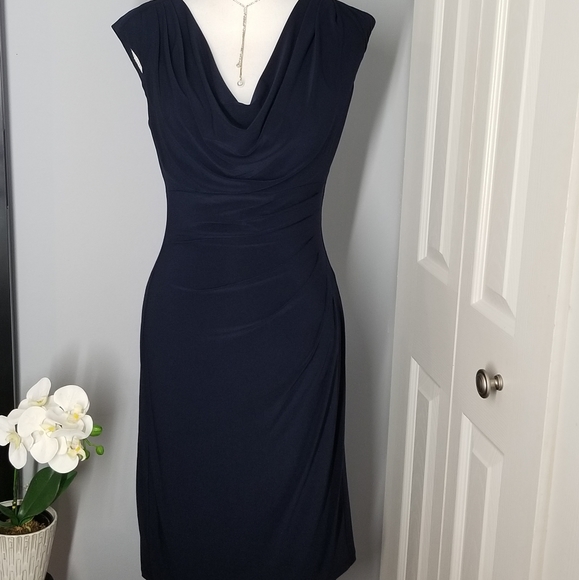Lauren Ralph Lauren Sleeveless Navy Blue Dress 10 - Picture 6 of 6